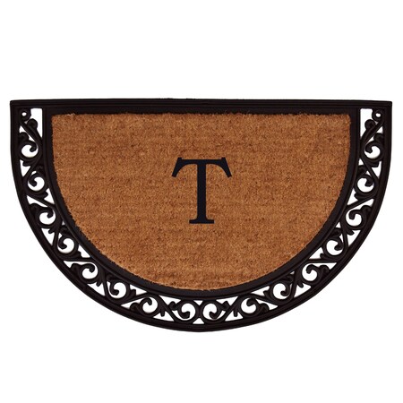 Monogram Door Mat, Black, Natural, 18 in W x 30 in L
